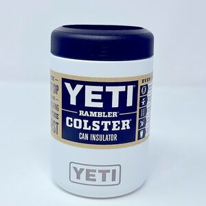 NEW Yeti (88830) Rambler Bolster Can Insulator White Stainless Steel •With Tag